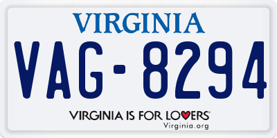 VA license plate VAG8294