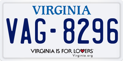 VA license plate VAG8296
