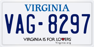VA license plate VAG8297