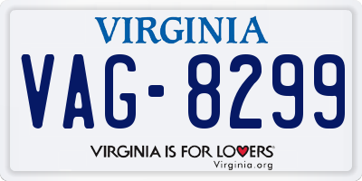 VA license plate VAG8299