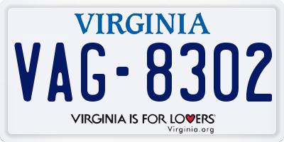 VA license plate VAG8302