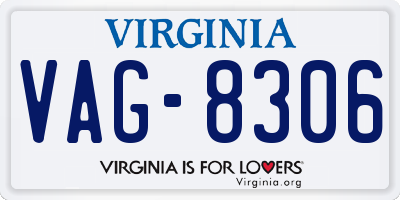 VA license plate VAG8306