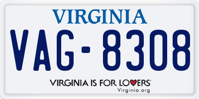 VA license plate VAG8308