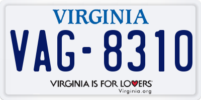 VA license plate VAG8310