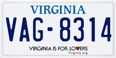 VA license plate VAG8314