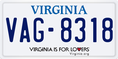 VA license plate VAG8318