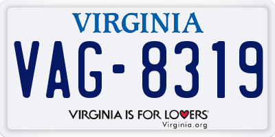 VA license plate VAG8319