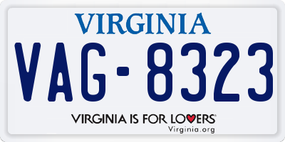 VA license plate VAG8323