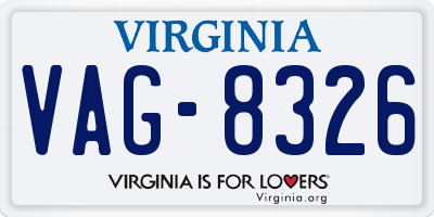 VA license plate VAG8326