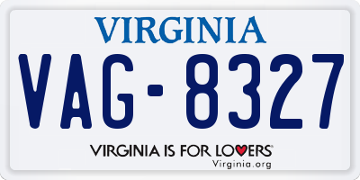 VA license plate VAG8327