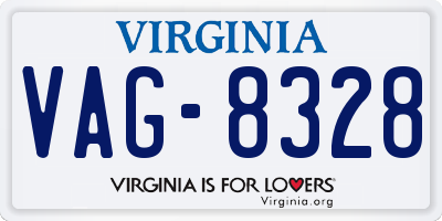VA license plate VAG8328