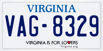 VA license plate VAG8329