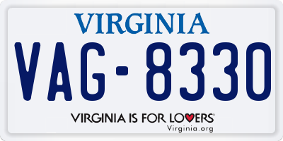 VA license plate VAG8330