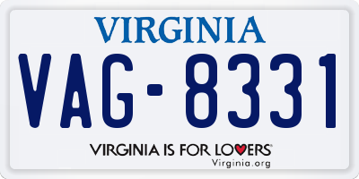 VA license plate VAG8331