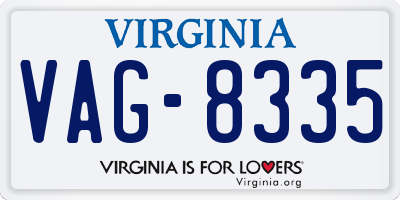 VA license plate VAG8335