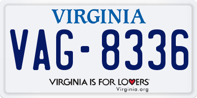 VA license plate VAG8336