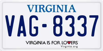 VA license plate VAG8337