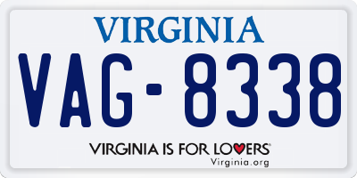 VA license plate VAG8338