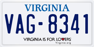 VA license plate VAG8341