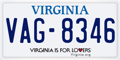 VA license plate VAG8346