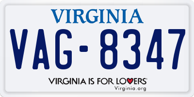 VA license plate VAG8347