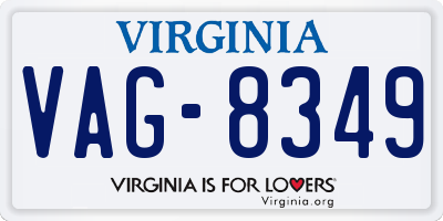 VA license plate VAG8349