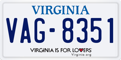VA license plate VAG8351