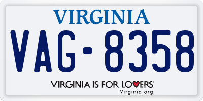 VA license plate VAG8358