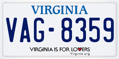 VA license plate VAG8359