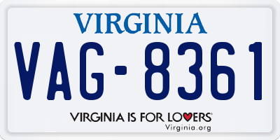VA license plate VAG8361