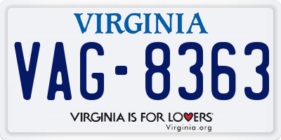 VA license plate VAG8363