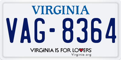 VA license plate VAG8364