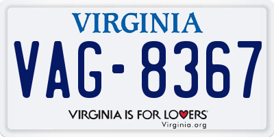 VA license plate VAG8367