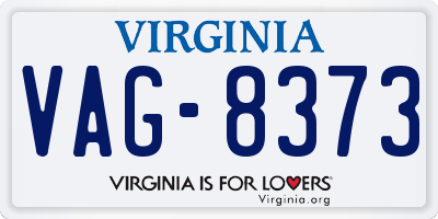 VA license plate VAG8373