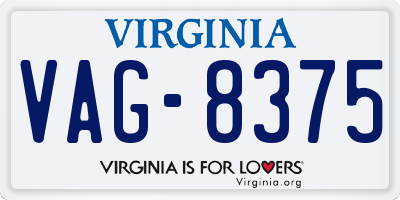 VA license plate VAG8375
