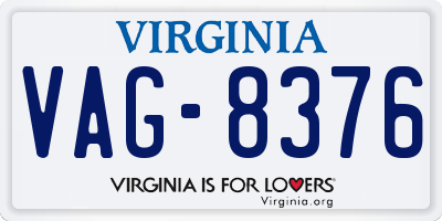 VA license plate VAG8376