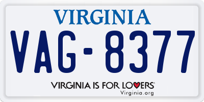 VA license plate VAG8377