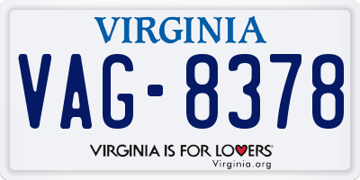 VA license plate VAG8378