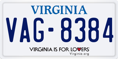 VA license plate VAG8384