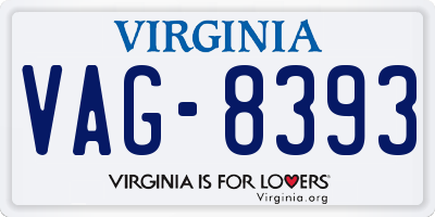 VA license plate VAG8393