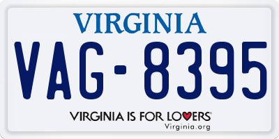 VA license plate VAG8395