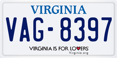 VA license plate VAG8397