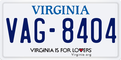 VA license plate VAG8404