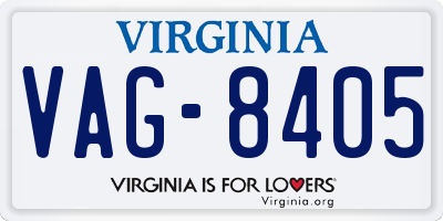 VA license plate VAG8405