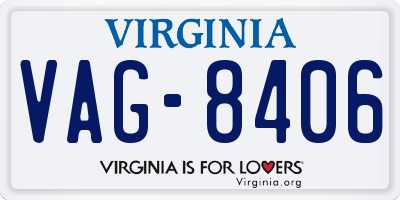 VA license plate VAG8406