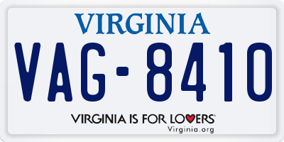 VA license plate VAG8410