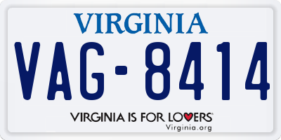 VA license plate VAG8414