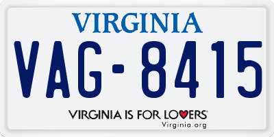 VA license plate VAG8415