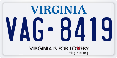VA license plate VAG8419