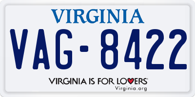 VA license plate VAG8422